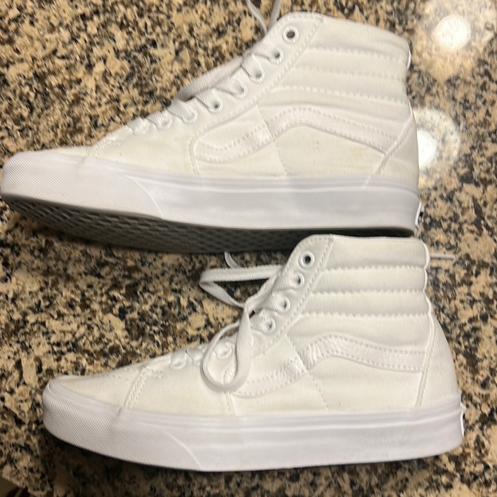 High-Top Vans all white